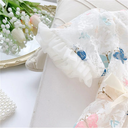 Vintage lace short sleeved dress For 2-9 yrs Baby Girls Loose Dress 6.1 Children's Day Clothing Cute beach Loose Clothes 2026