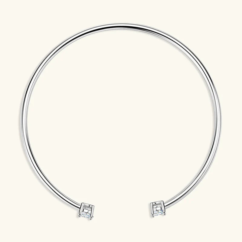 5mm 0.5ct D Moissanite Diamond Cuff Bangle for Women Wedding Bracelet Real Silver 925 Open Bangle Engagement Fine Jewelry