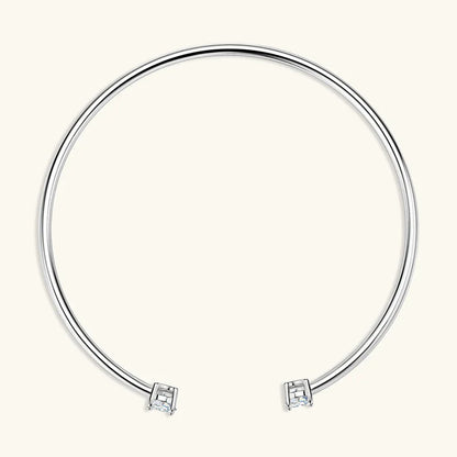 5mm 0.5ct D Moissanite Diamond Cuff Bangle for Women Wedding Bracelet Real Silver 925 Open Bangle Engagement Fine Jewelry