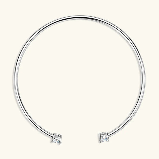 5mm 0.5ct D Moissanite Diamond Cuff Bangle for Women Wedding Bracelet Real Silver 925 Open Bangle Engagement Fine Jewelry