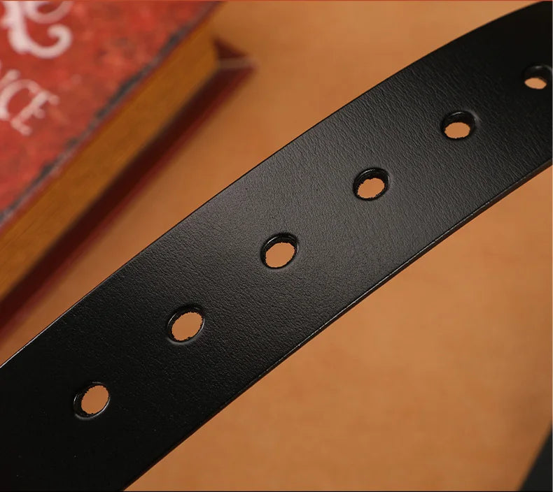 3.8cm Wide Men's Belt 110cm 120cm 130cm High-Quality Leather Belt Men's Retro Pure Cowhide Alloy Pin Buckle Jeans Men's Belt
