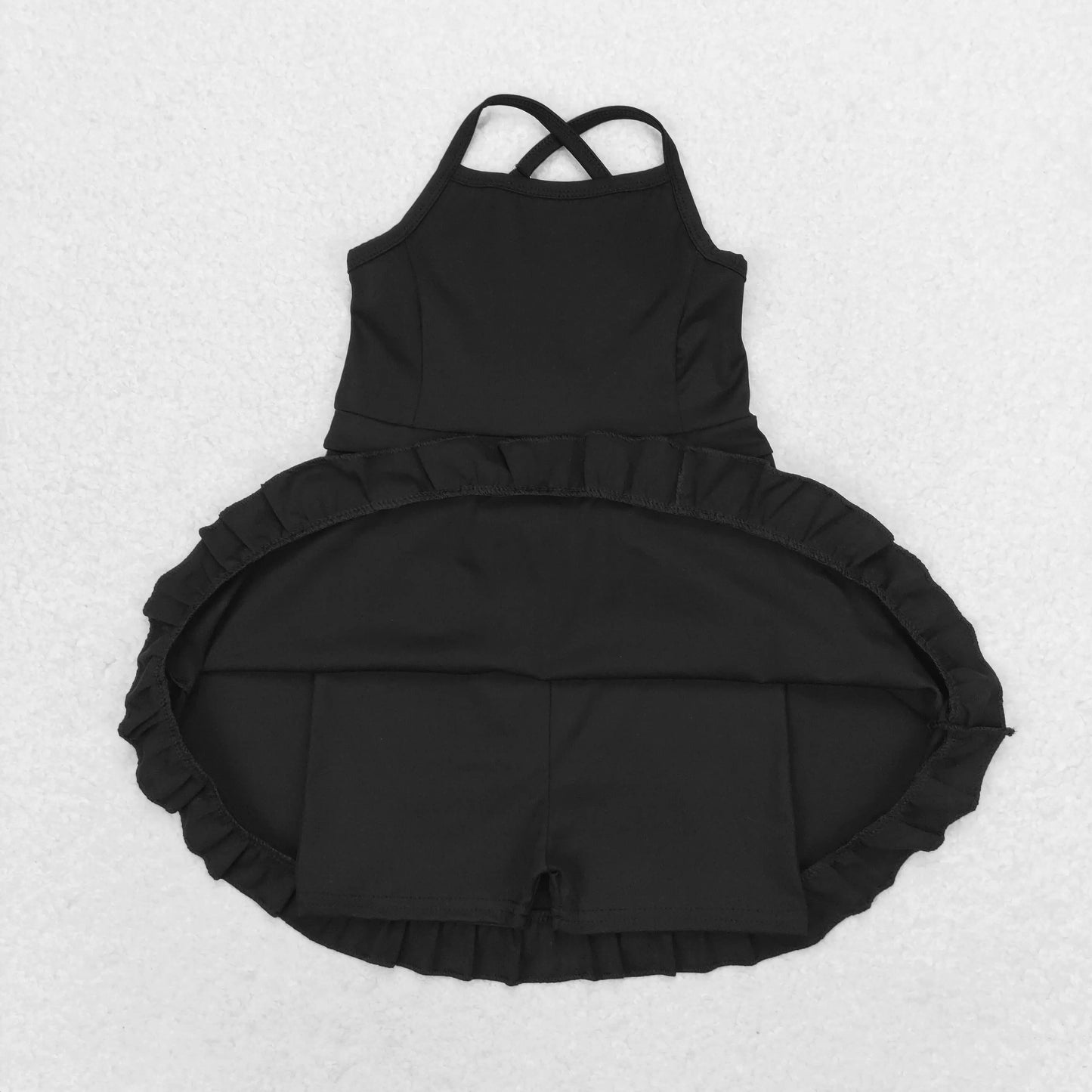 Summer Baby Girl Bows Skorts Toddler Infant Knee Length Dress Kids Children Sleeveless Yoga One Piece Strap Clothes