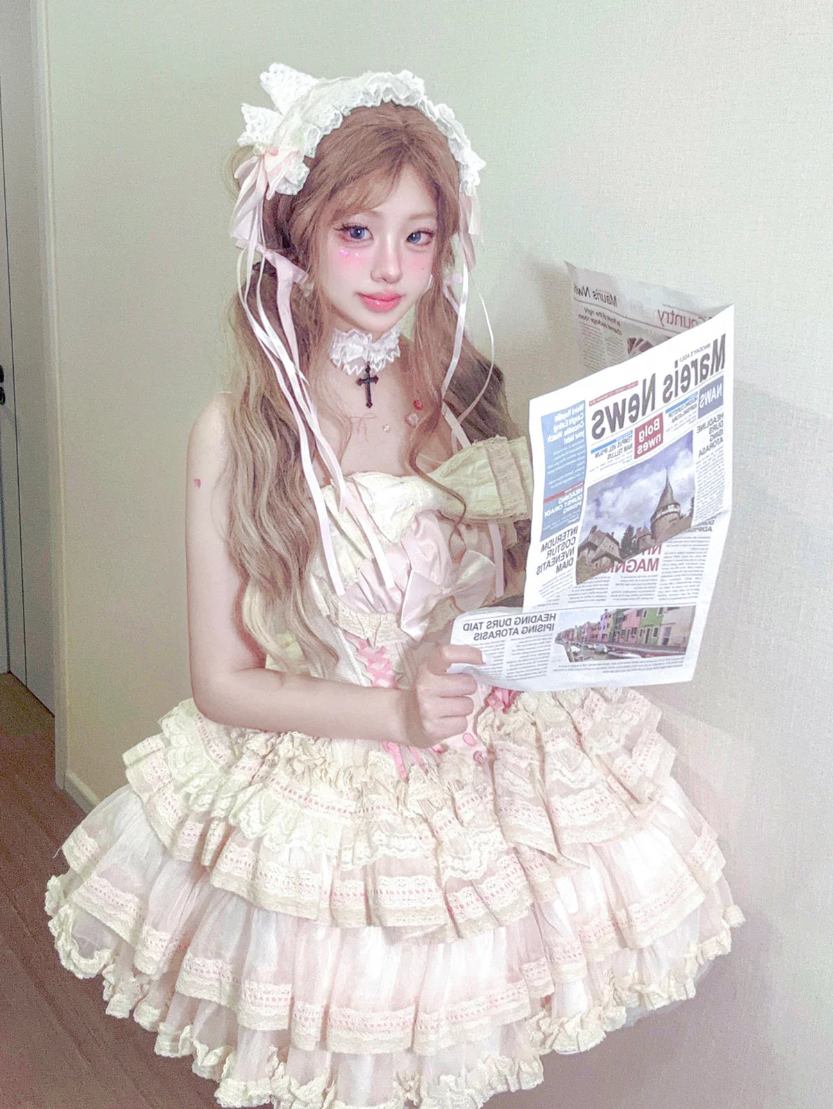 Girls Birthday Lolita Dress 2024 Spring and Summer Women's Tube Top Satin Bowknot Slim Pettiskirt Short Mini Party Dress