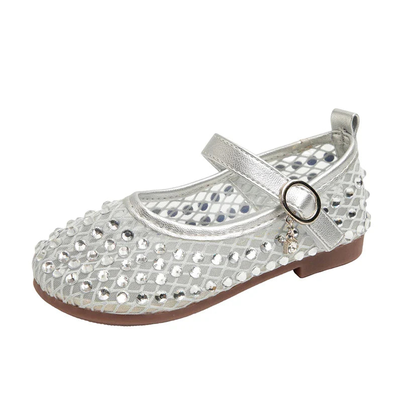 Children's Summer Sandals New Soft Bottom Kids Sandals for Girls Fashion Sequin Causal Beach Shoes Non-slip Breathable Mesh