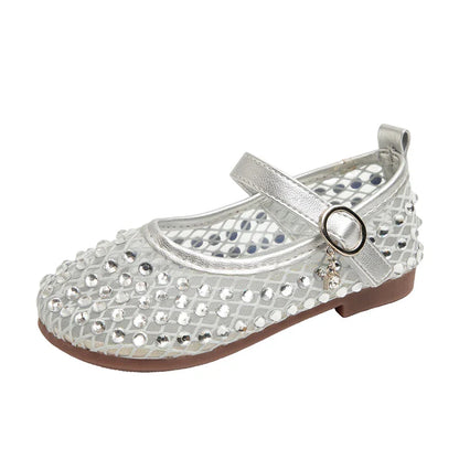 Children's Summer Sandals New Soft Bottom Kids Sandals for Girls Fashion Sequin Causal Beach Shoes Non-slip Breathable Mesh
