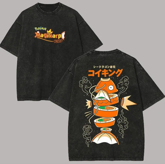 Unisex Oversized Vintage Harajuku Graphic Tee Gengar Wash T-Shirt Man Women Short Sleeve Tee Casual Top Y2k Summer 2026