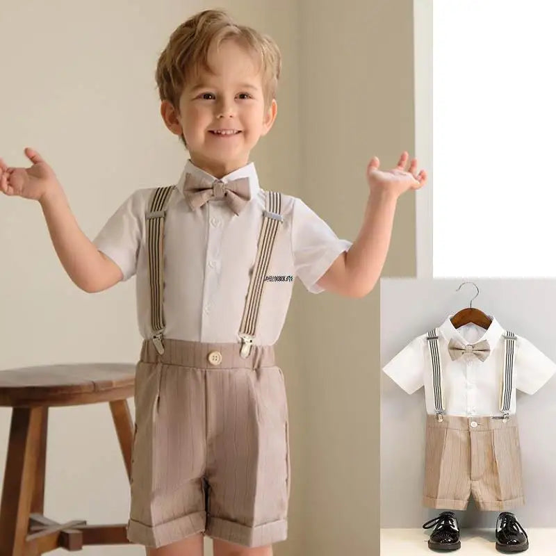 Flower Boys Summer Luxurious Birthday Dress Baby Kids Beaufitul Photograph Suit Children Formal Wedding Performance Tuxedo Wear