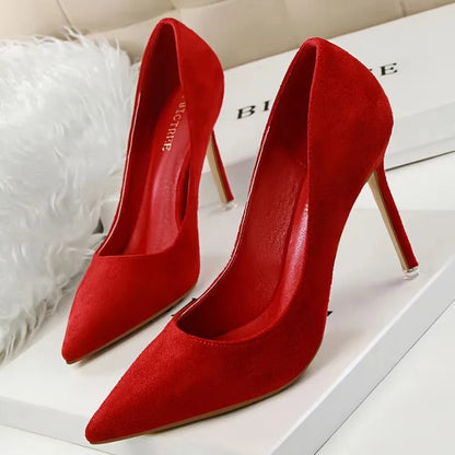 Shoes 2026 New Women Pumps Suede High Heels Shoes Fashion Office Shoes Stiletto Party Shoes Female Comfort Women Heels