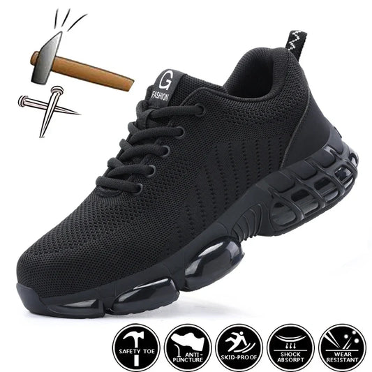Steel Toe Safety Shoes Anti-smash Puncture-Proof Safety Work Shoes Breathable Wear-Resistant Construction Industrial Footwear