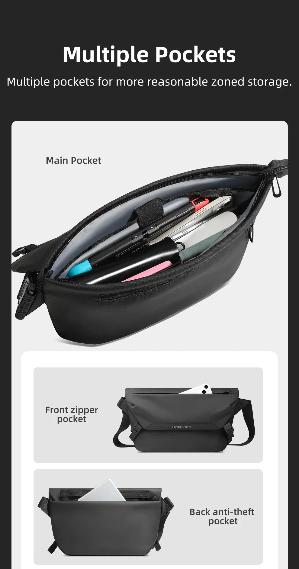 Water Repellent Messenger Bag Men Bags Casual Shoulder Crossbody Bags Fit 11 inch Ipad Fashion Outdoor Cycling Side Bag  Male