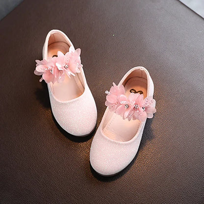 New fashion girls small leather shoes Korean version of the foreign-style cute princess shoes kids breathable white school dance
