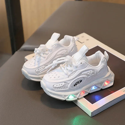 Baby Shoes 2025 Spring Autumn New Boys and Girls Light Up Clunky Sneaker Small and Medium-sized Children's Soft Soled Baby Shoes