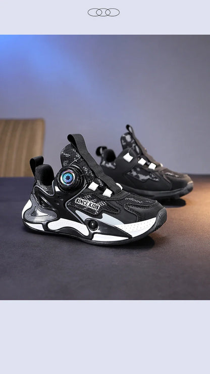 Children Fashion Sneaker Boys Casual Shoes Leather Flat Student Walking Shoes Outdoor Girl Basketball Sports Footwear