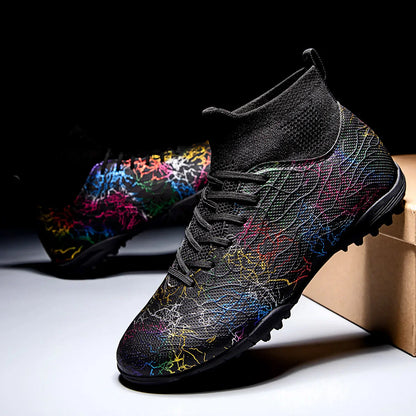 New Men Football Boots Breathable Sport Training Soccer Shoes Cleats Sport Outdoor TF Futsal Match Turf Grass Drop Shipping