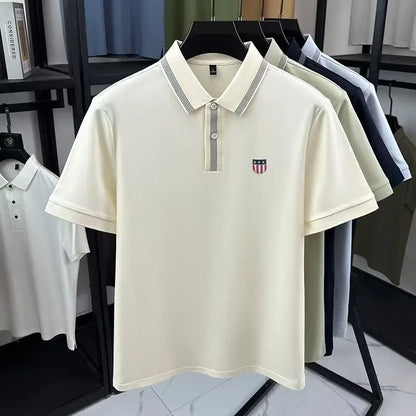 Premium Hot Sales Man Short-Sleeved Polo Shirt Lapel Button Patterned Print Golf T-Shirt Summer Business Fashion Men's Clothing