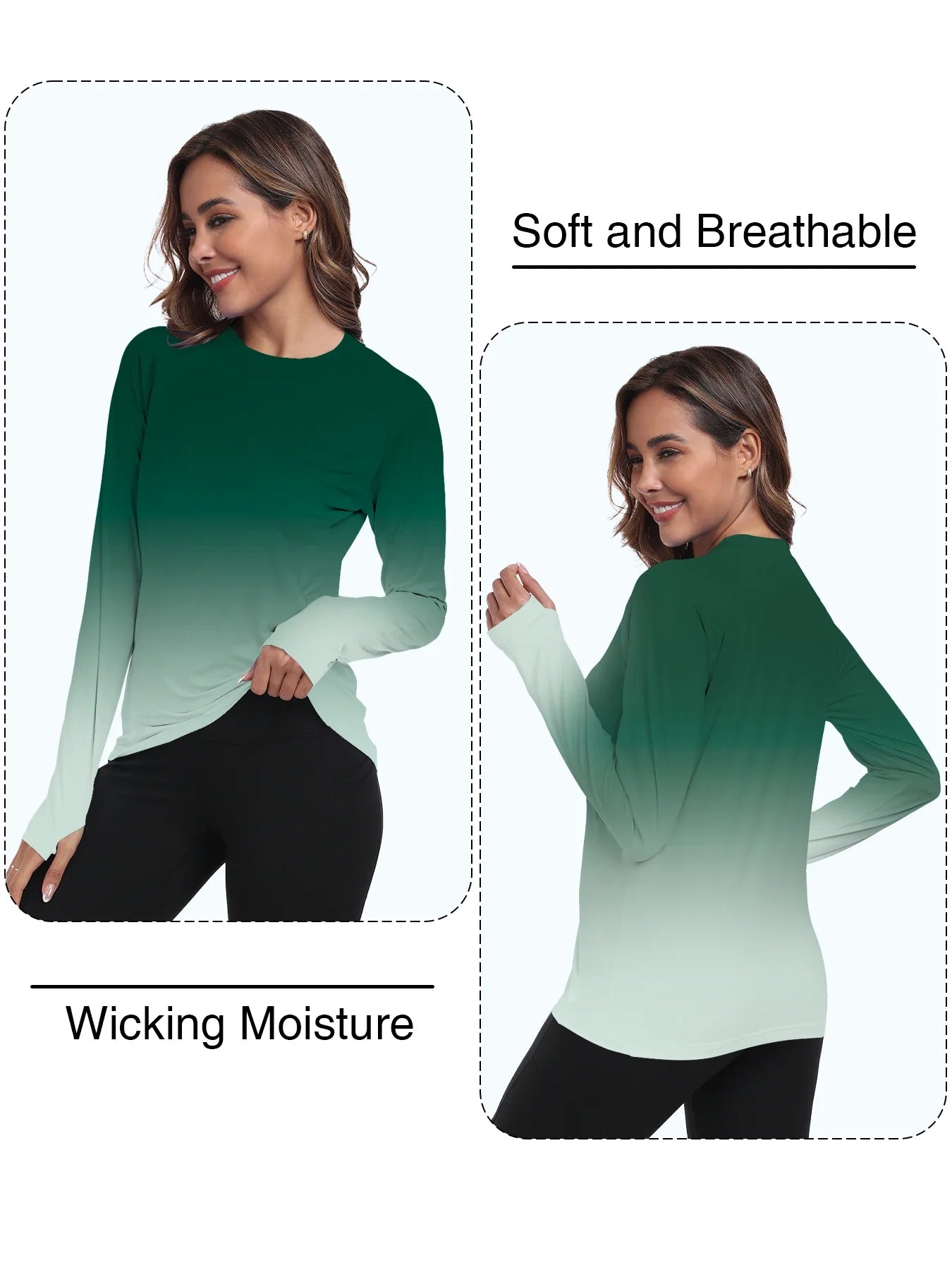 Women's UPF 50+ Sun Shirts Long Sleeve UV Protection Rash Guard Lightweight Quick Dry SPF Hiking Tops Outdoor