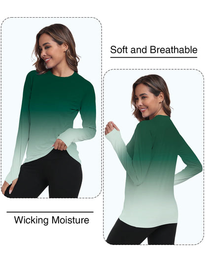 Women's UPF 50+ Sun Shirts Long Sleeve UV Protection Rash Guard Lightweight Quick Dry SPF Hiking Tops Outdoor