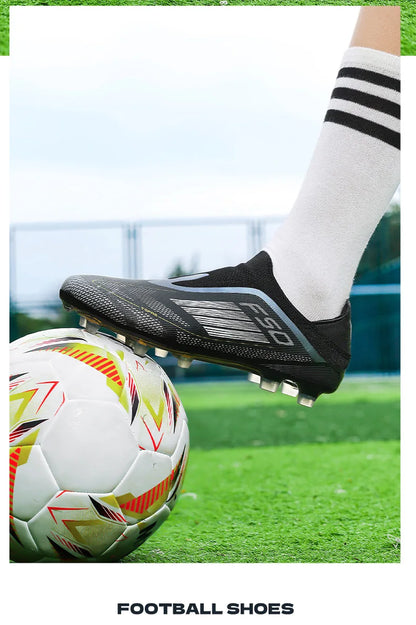 Men Football Boots Futsal Ultralight Soccer Shoes Training TF Match Long Spikes Breathable Indoor Sneakers Cleats Drop Shipping