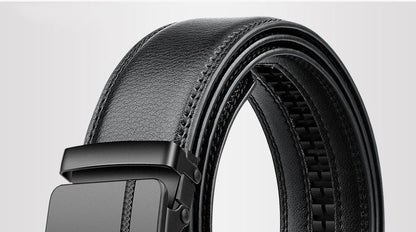 105 150 140 130 160 170cm Large Plus Size Men's Belt PU Brand Fashion Automatic Simple Buckle Black PU Leather Belt 3.5cm Width