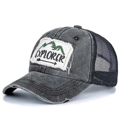 Unisex Washed Cotton Cap Mountain Embroidery Vintage Baseball Caps Men Women Adjustable Breathable Outdoor Streetwear Sports Hat