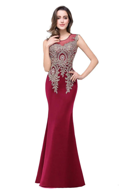 BABYONLINE In Stocks Luxury Beads Mermaid Evening Dresses Royal Blue Appliques Sheer Bodice Prom Party Dresses Robe de Soiree