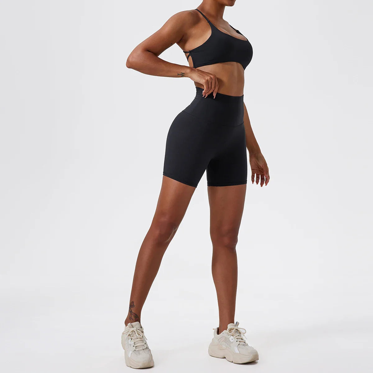 Two Pieces Yoga Set Women Gym Shorts Sports Suit Female Soften Skin-Friendly Activewear Beauty Back Women Sportswear