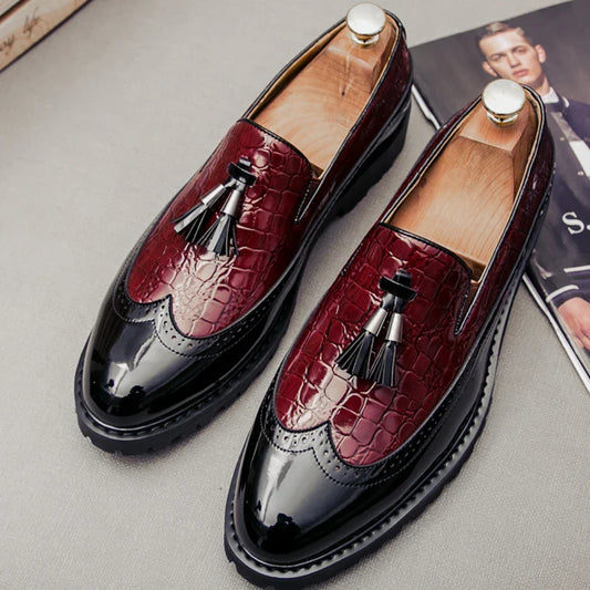 High Quality Casual Business Leather Shoes Men Formal Men's Dress Shoes Classic Tassels Retro Office Social Leather Loafers Male