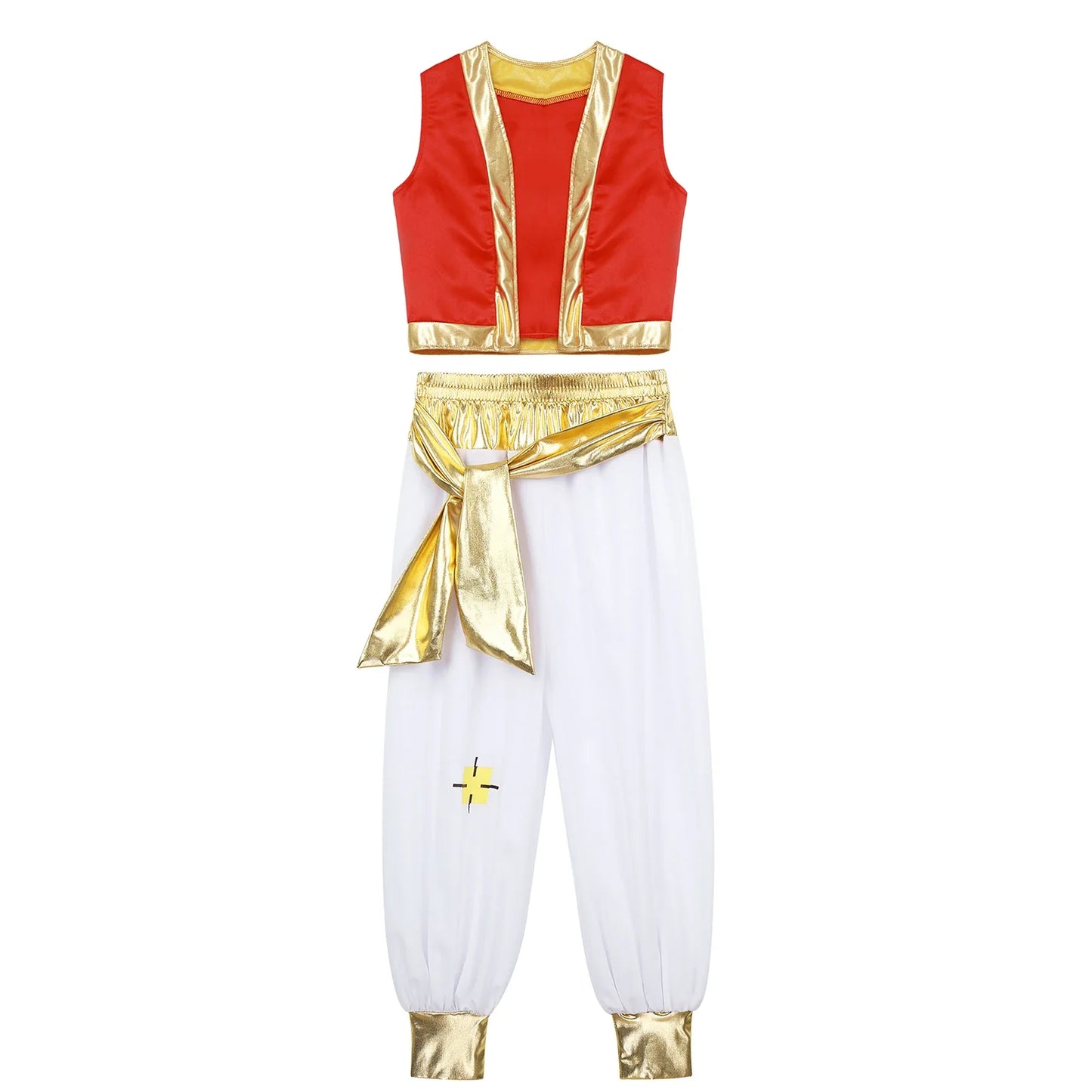 Boys Arabian Costume Arabian Prince Cosplay Dress Up Vest Waistcoat Harem Pants Suit for Halloween Carnival Stage Performance