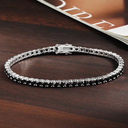3mm 4mm Black Moissanite Tennis Bracelet Full Diamond GRA 925 Sterling Silver Plated 18k Hiphop Bracelets for Women Man
