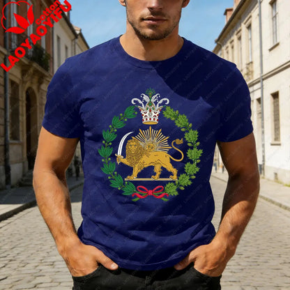 Lion and Sun Iran Persian Flag Iran Tshirt Khorshid Graphic T-Shirt Daily Life Casual Men Women Unisex Cotton Streetwear