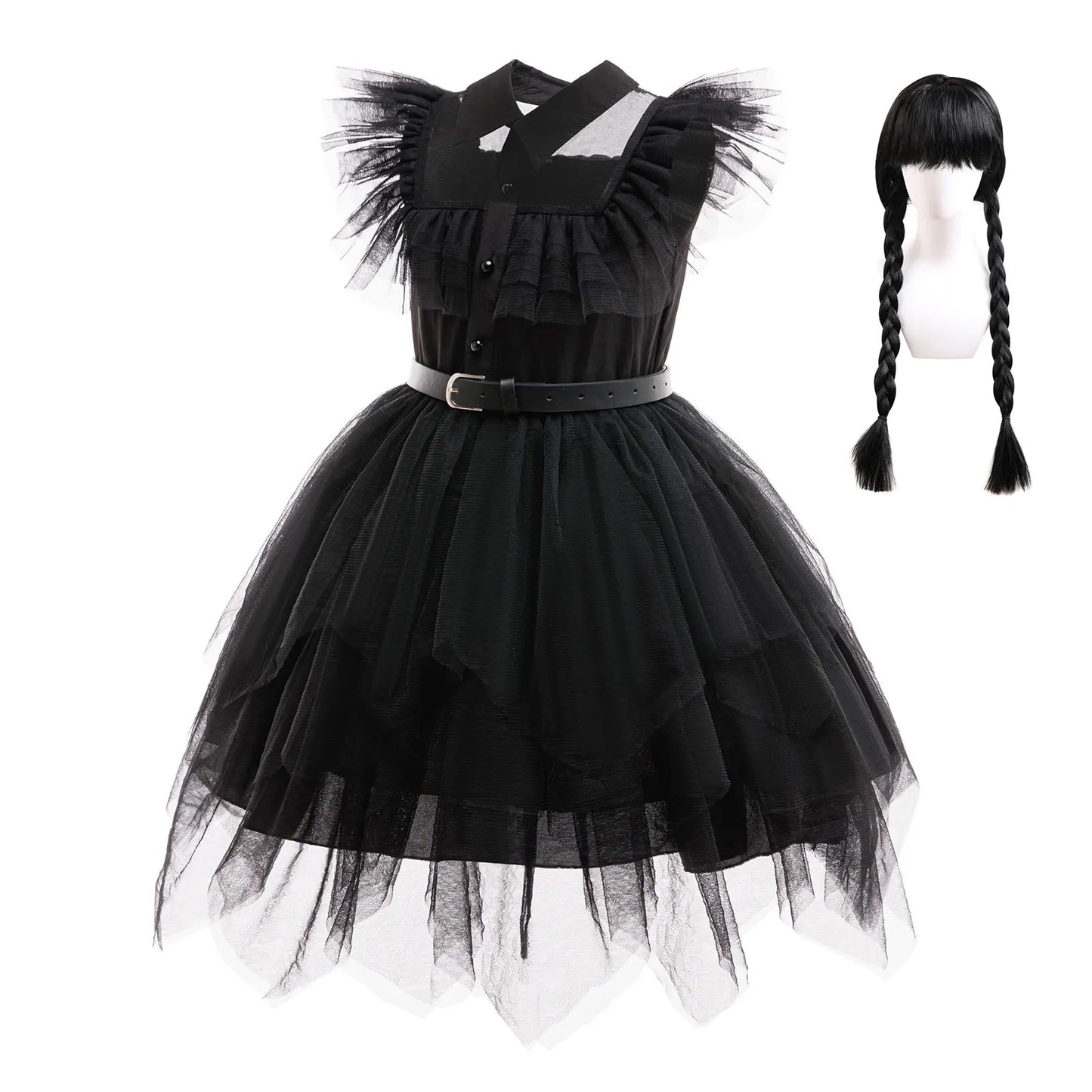 Weirdo Family Costume with Belt Halloween Role Play Gothic Cosplay Apparel The Day Begin with W Birthday Party Ball Gown Dresses