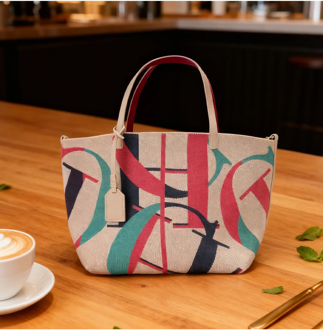 Women's Handbag Retro Design Large Capacity Fashionable Shopping Bag Multifunctional Holiday Essential Women's Bucket Bag
