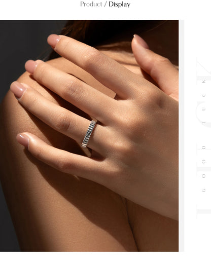 925 Sterling Silver Vintage Exquisite Geometric Stackable Eternity Band Rings For Women Retro Daily Fine Jewelry Gifts