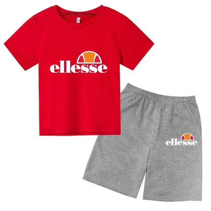 Kids Summer Leisure Letter 2pcs O-neck Short Sleeve T-shirts+Pants Suits 3-13 Years Boys Girls Casual Outfits Children Clothes