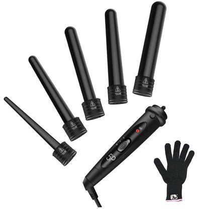 5 In 1 Professional Hair Curling Lron Hair Waver Pear Flower Cone Electric Hair Curler Roller Curling Wand