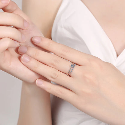 3mm Moissanite Ring Set Silver 925 Brilliant Cut 0.1 Carat Diamond Test Past D Color Moissanites Rings Original Jewelry