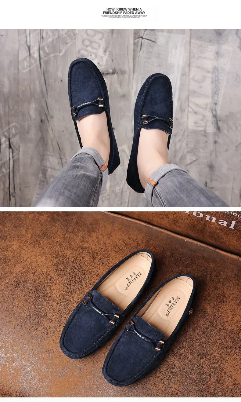 Men's Loafers Soft Lightweight Casual Driving Office Shoes Non Slip Comfortable Suede Loafers for Men Plus Size 48