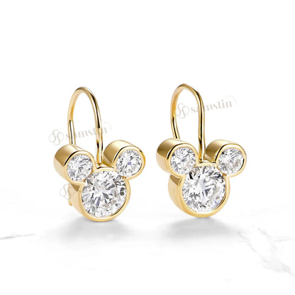 2.52CTW Moissanite Hoop Earrings for Women Solid 14K 10K 925 Yellow Gold Hoop Earrings for Christmas Gifts Party Jewelry