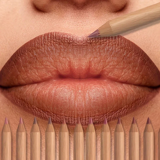 6pcs Set Nude Lip Liner Set,Long-Lasting Waterproof Velvet Matte Lip Pencil, Lip Makeup Berry, Brown, Pink