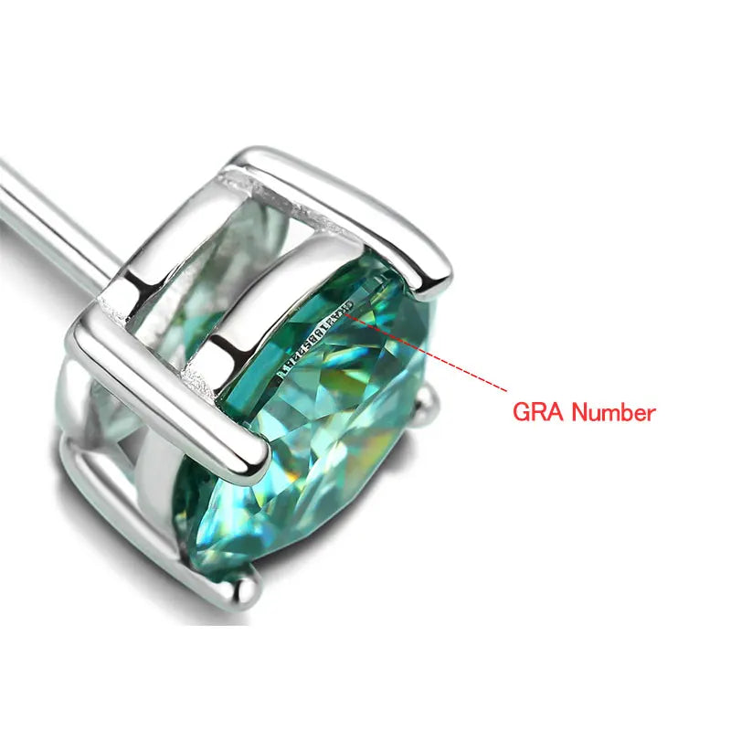 Moissanite Earring S925 Sterling Sliver Plated with 18k White Gold Earring for Women Man Sparkling Fine Jewelry