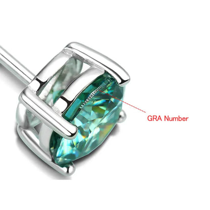 Moissanite Earring S925 Sterling Sliver Plated with 18k White Gold Earring for Women Man Sparkling Fine Jewelry