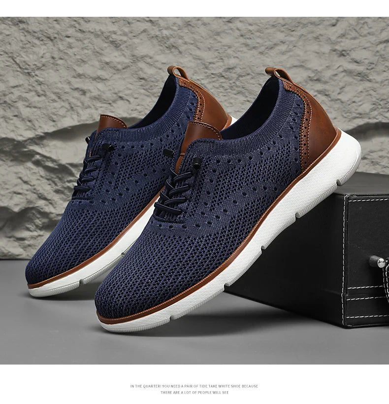 Large Size Comfortable Men's Shoes Light Fashion Casual Sports Shoes Breathable Flying Mesh Top Loafers