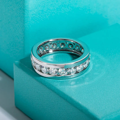 4mm Moissanite Wedding Band Ring S925 Sterling Silver Moissanites Eternity Band Ring Men Women Ring Jewelry Wholesale