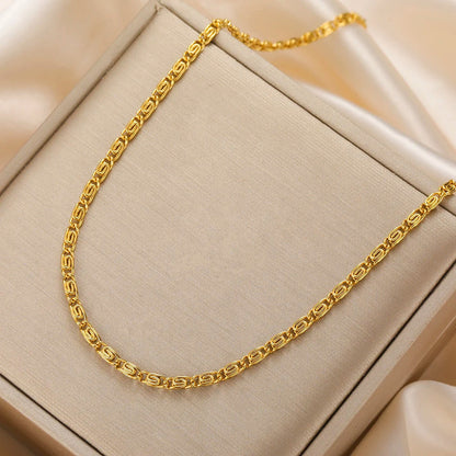 Stainless Steel Gold Color Chain Necklace Women Minimalist Cuban Paperclip Twisted Snake Chain Fashion Jewelry Wholesale