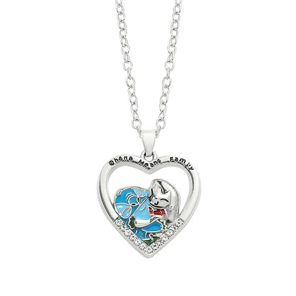 Stitch Cartoon Pendant Necklace Cute Filled Rhinestones Jewelry Personality Sweater Chain Gift for Fashion Lovers
