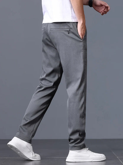 2025 Spring Thin Brand Men's Lyocell Pants Casual Business Straight Elastic Waist Comfortable Trousers Pants for Male