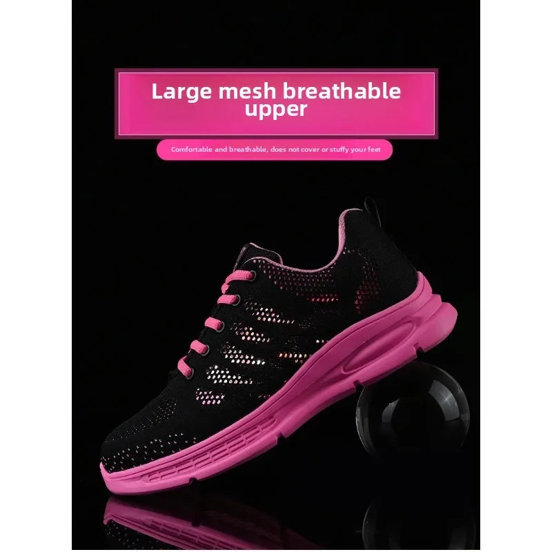 New Pink Work Shoes Women Work Sneakers Steel Toe Shoes Anti-smash Anti-puncture Safety Shoes Man Women Protective Shoes