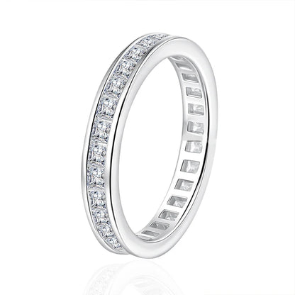 Full Princess Cut Moissanite Ring for Women 925 Sterling Silver Lab Diamond Engagement Wedding Rings Fine Jewelry Bands
