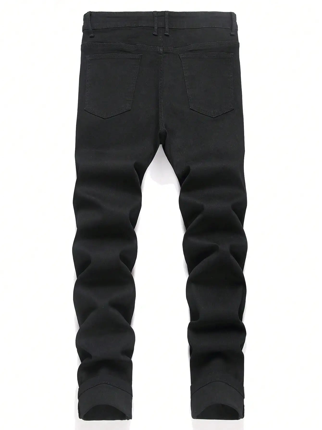 Men's Trendy Rhinestone - Embellished Black Stretch Skinny Jeans, Four - Season Style