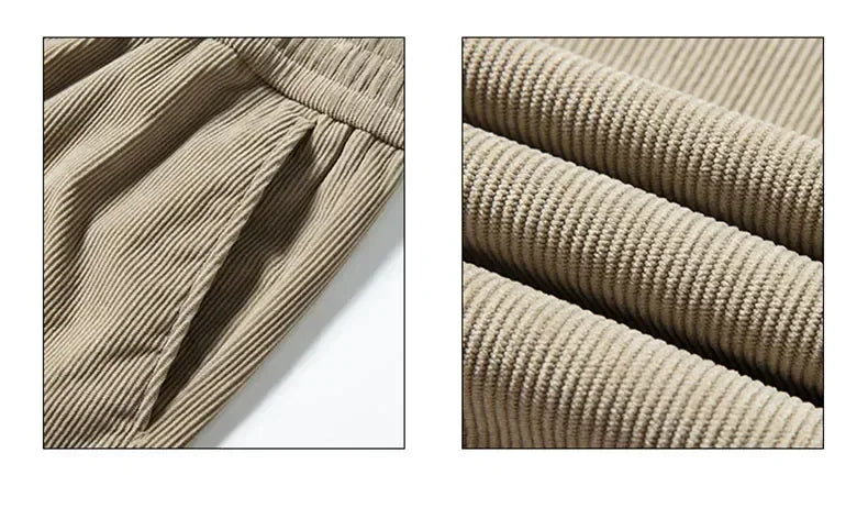Men's Corduroy Straight Casual Pants Spring Autumn Business Leisure Fashion Trousers Regular Fit Male Pants Brand Clothes